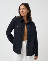 Diamond Quilted Shacket Women/Black