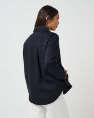 Diamond Quilted Shacket Women/Black