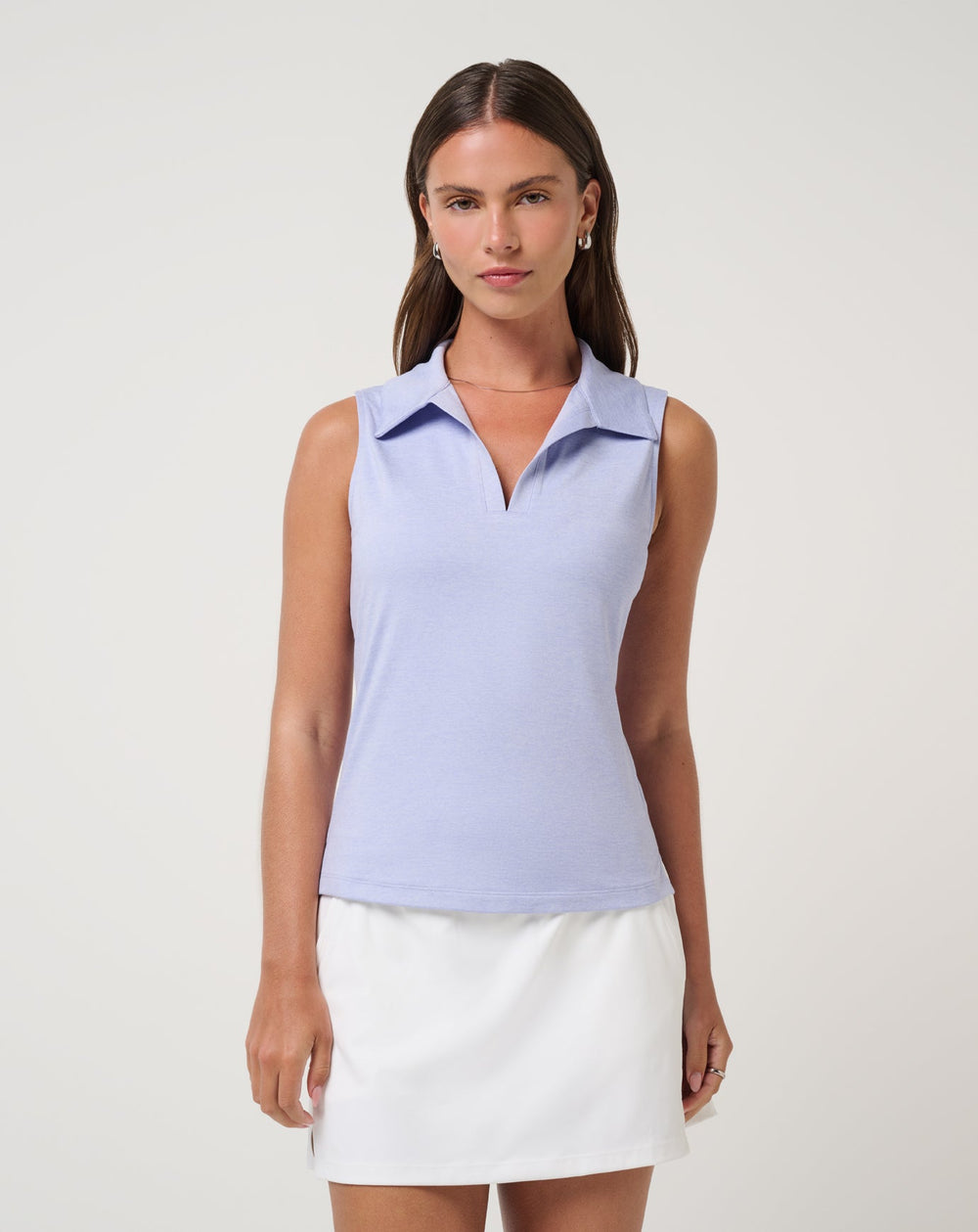 Skyloft Light Sleeveless Polo Women|Golf/Heather Soft Blue