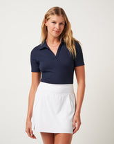 Moveknit Vneck Polo Women|Golf/Navy Blazer