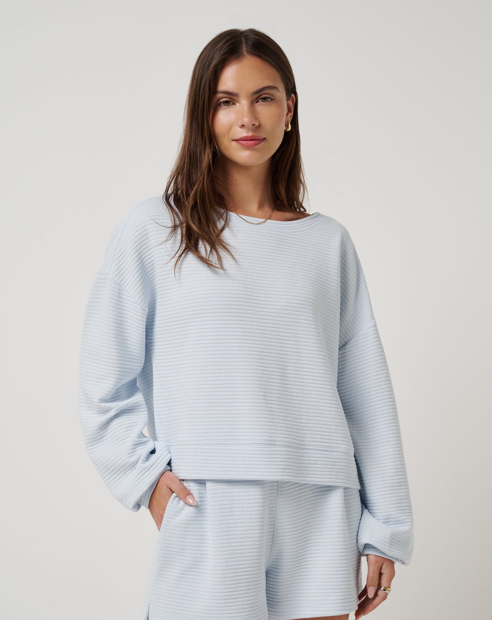 Coastal Rib Yacht Me Pullover Women/Ancient Water