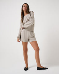 Coastal Rib Yacht Me Pullover Women/Heather Island Fossil