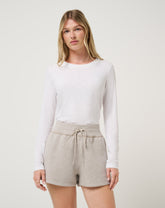 Cloud Long Sleeve Tee Women/White