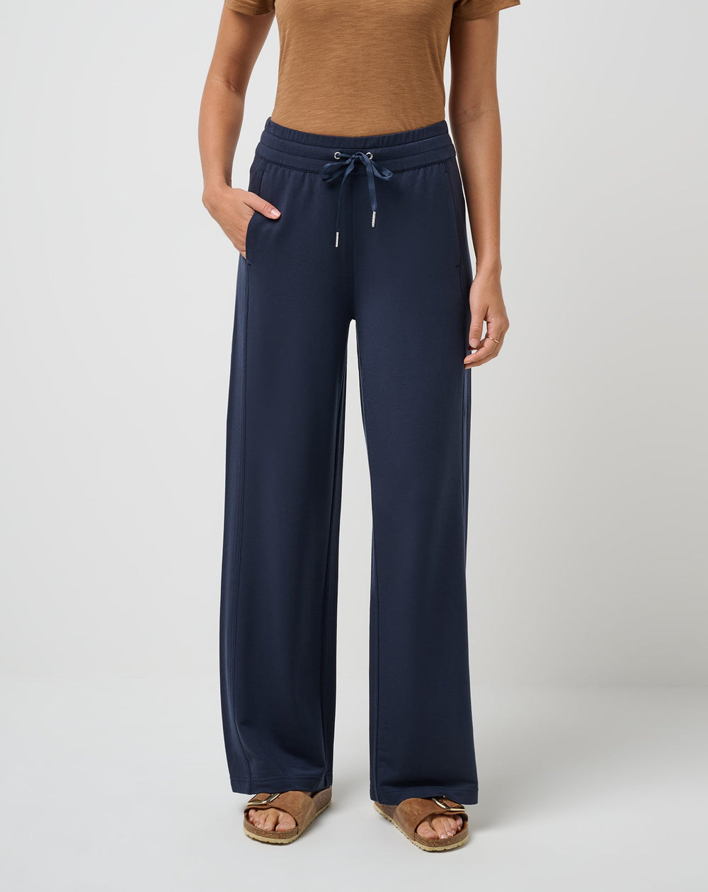 Cloud Terry Wide Leg Pant Women/Navy Blazer