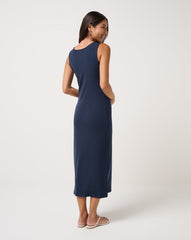 Cloud Rib Button Tank Dress Women/Navy Blazer