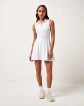 Moveknit Sleeveless Polo Dress 2.0 Women|Golf/White
