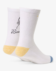Lost Buckets Crew Sock Accessories/White