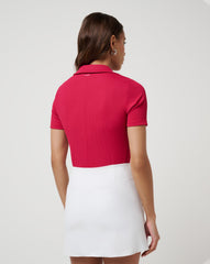 Moveknit Vneck Polo Golf/Persian Red