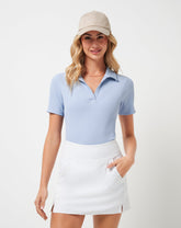Moveknit Vneck Polo Golf/Brunnera Blue