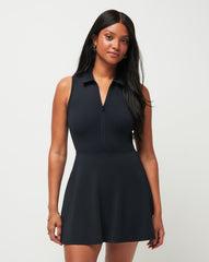 Moveknit Sleeveless Polo Dress Golf/Black