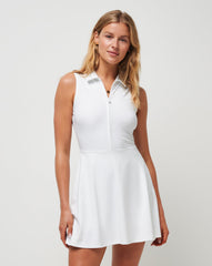 Moveknit Sleeveless Polo Dress Golf/White
