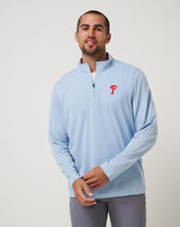 Philadelphia Phillies Time To Tailgate Quarter Zip Game Day|New/Heather Blue