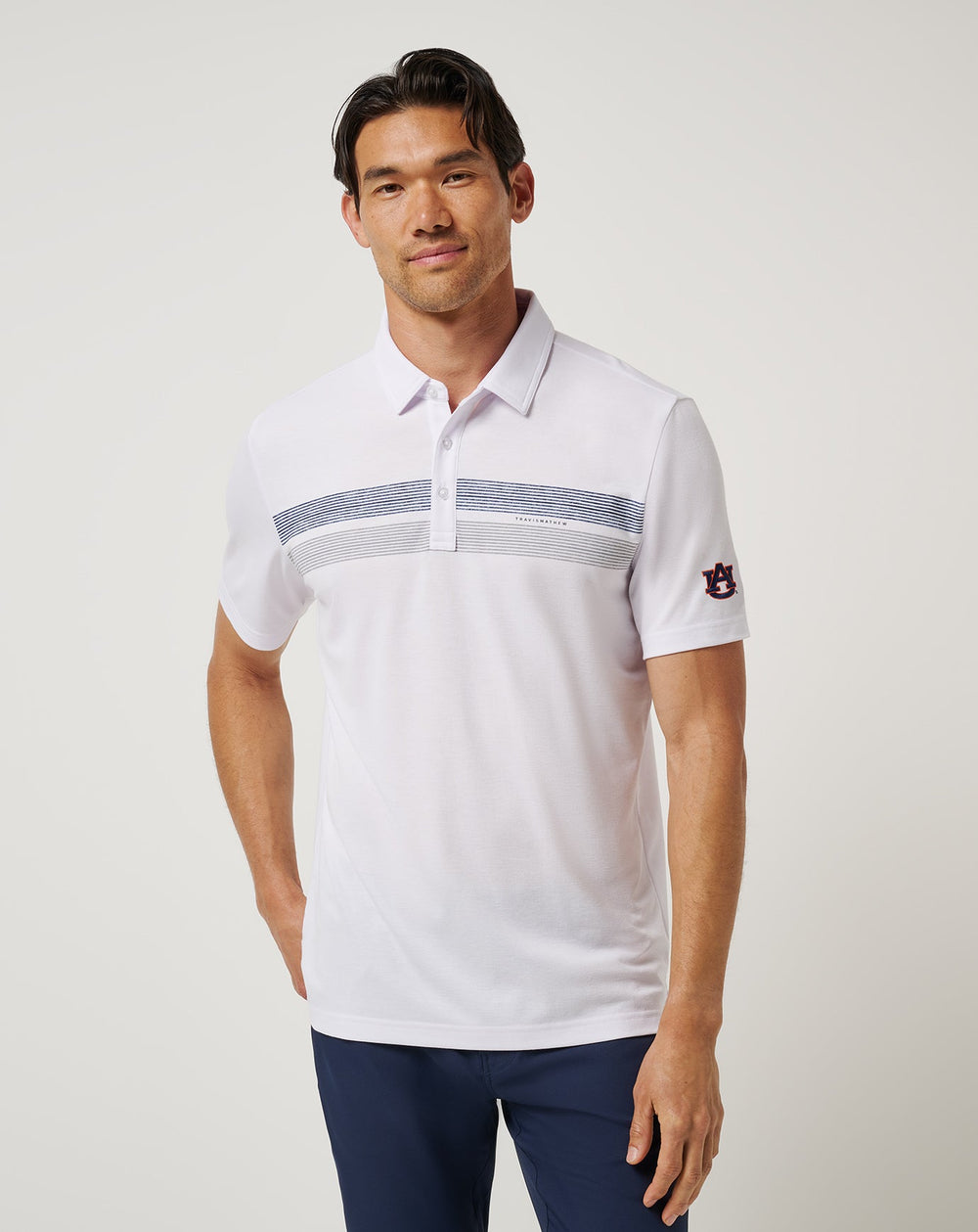 Auburn Top Recruit Polo Game Day|New/White/Navy