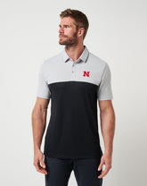 Nebraska Drop Back Polo Game Day|New/Heather Grey/Black