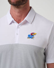 Kansas Drop Back Polo Game Day|New/White/Heather Grey