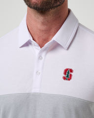 Stanford Drop Back Polo Game Day|New/White/Heather Grey