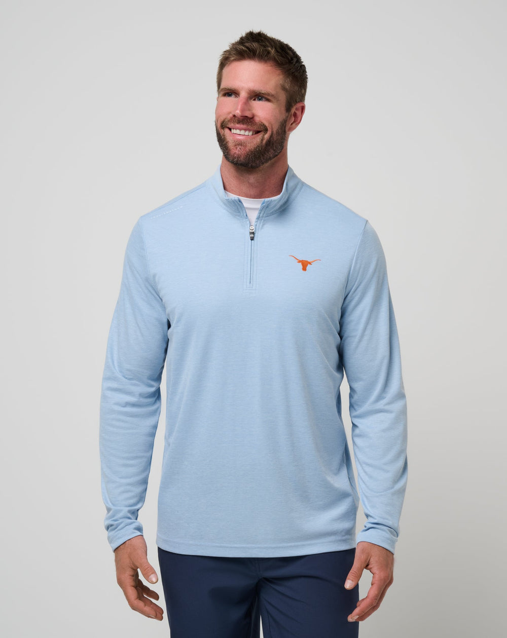 UT Austin Time To Tailgate Quarter Zip New/Heather Blue