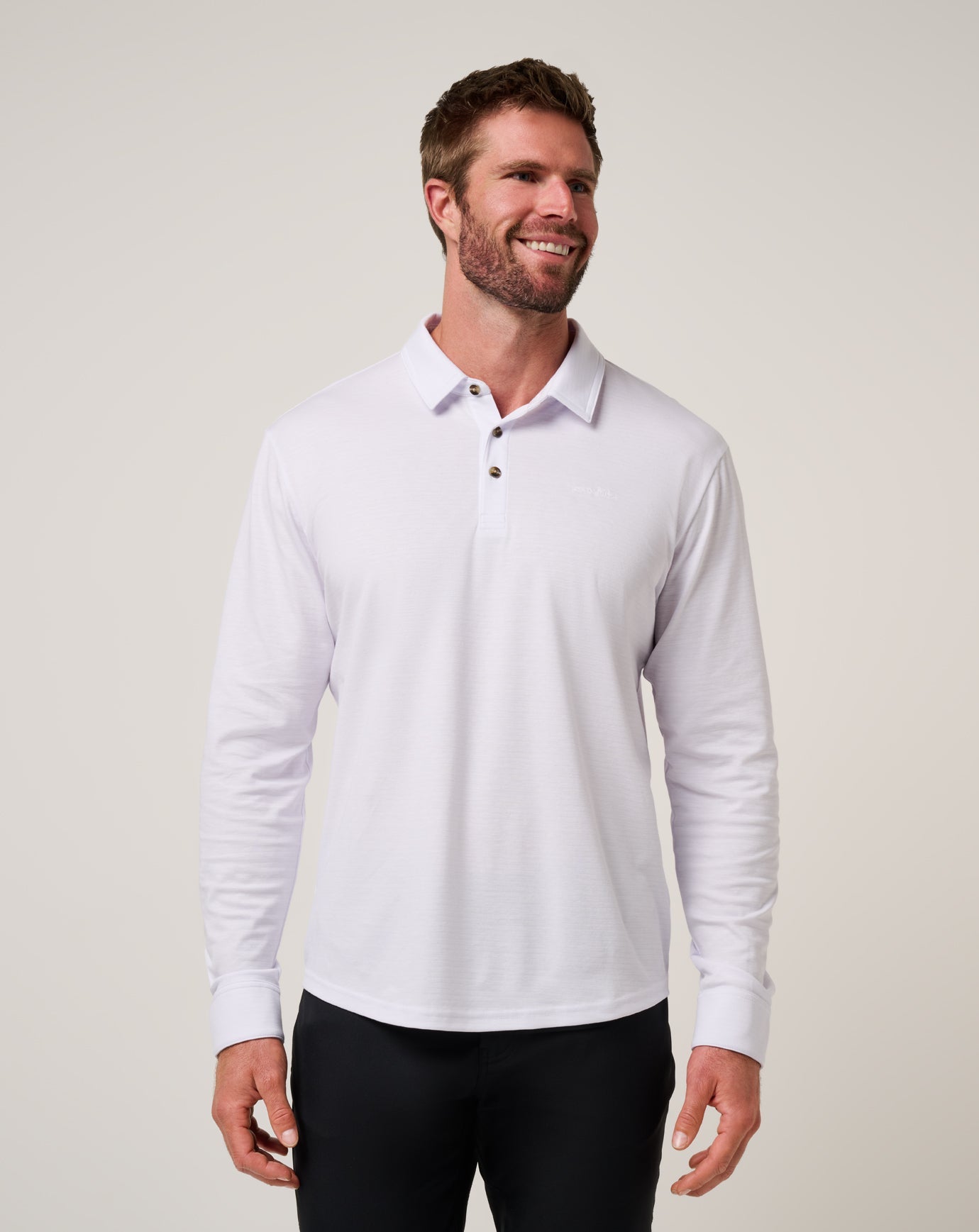 The Zinna 2.0 Long Sleeve Polo Men/White
