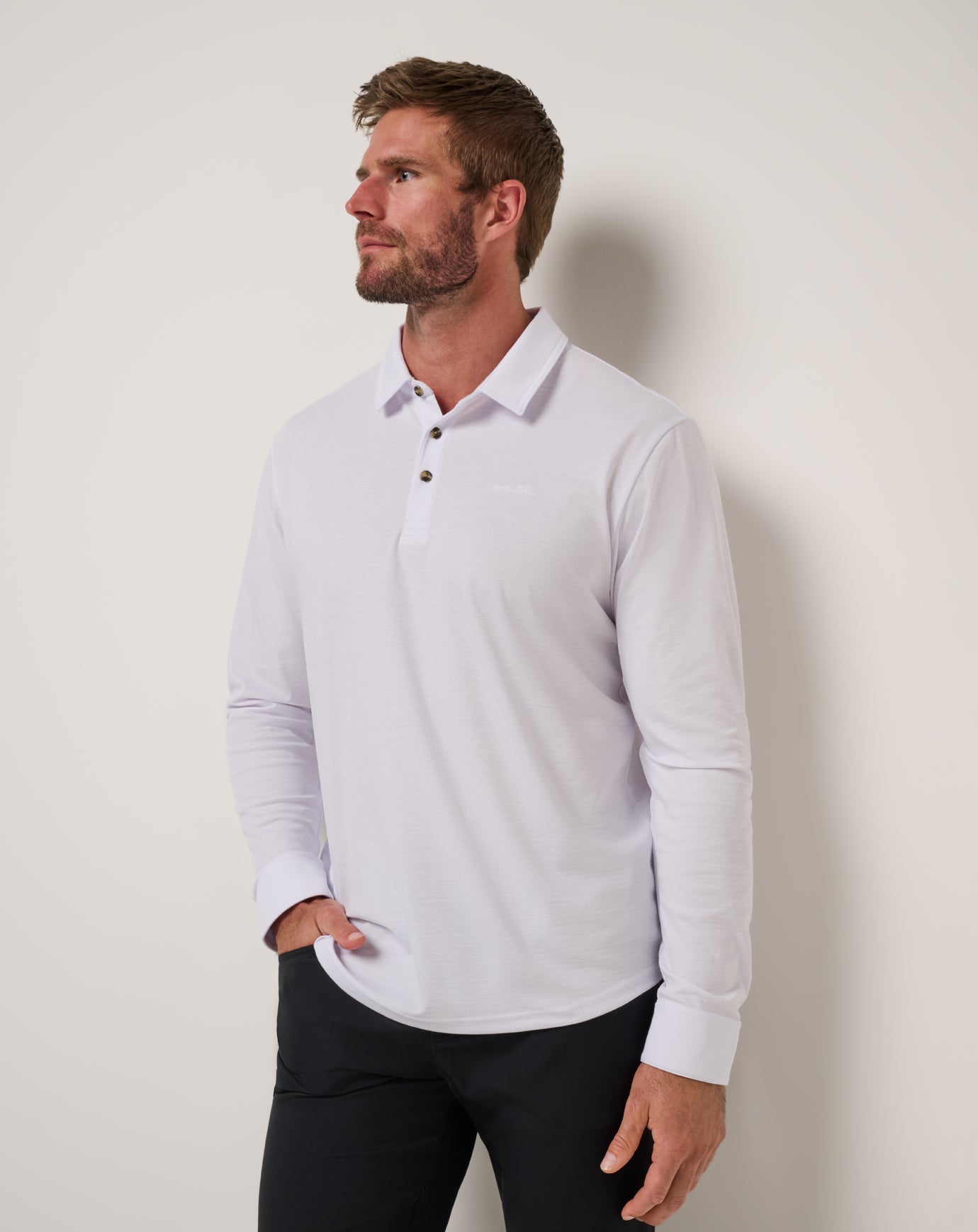 The Zinna 2.0 Long Sleeve Polo Men/White