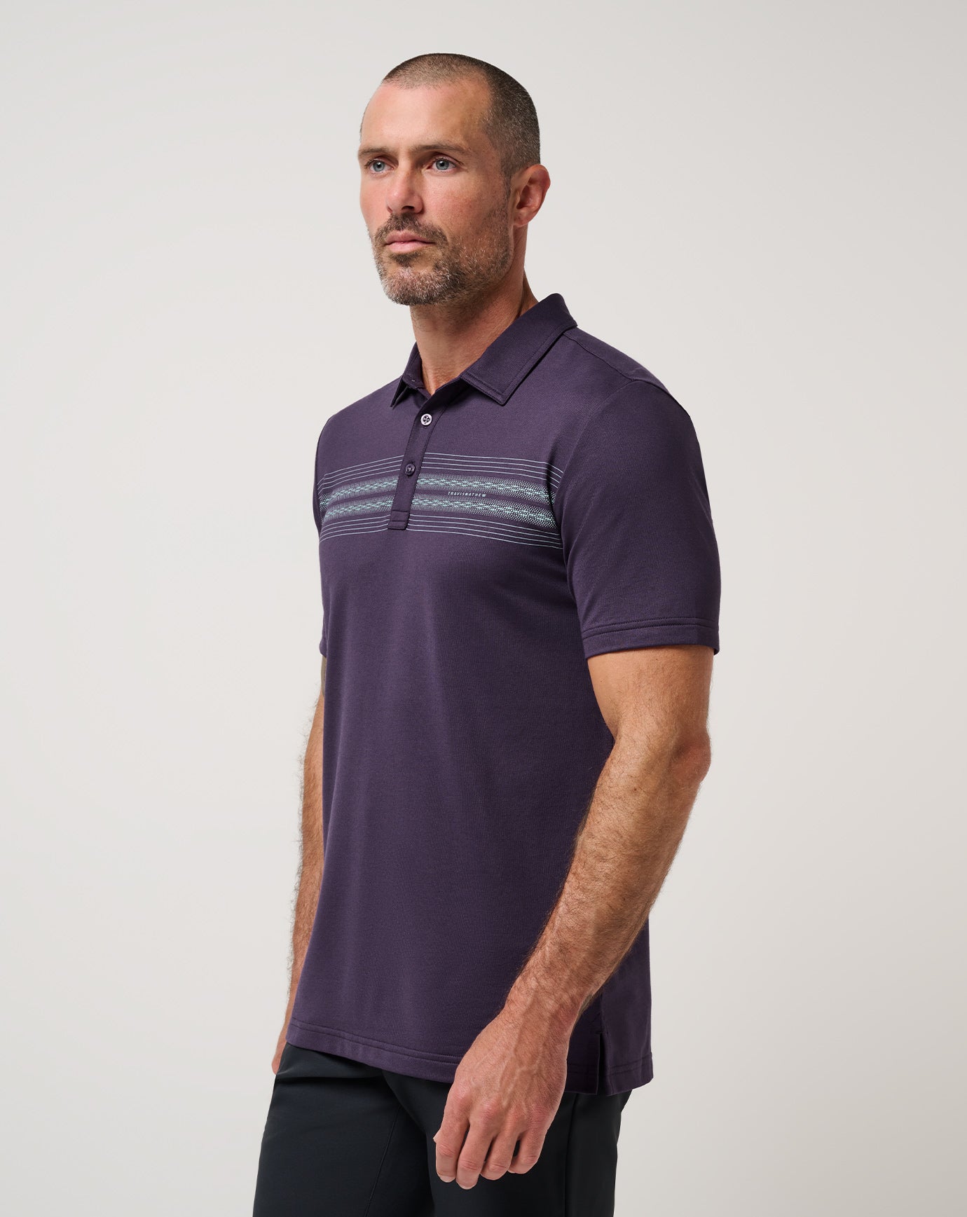 Featherweight Chest Stripe Polo Men|Golf/Purple Velvet