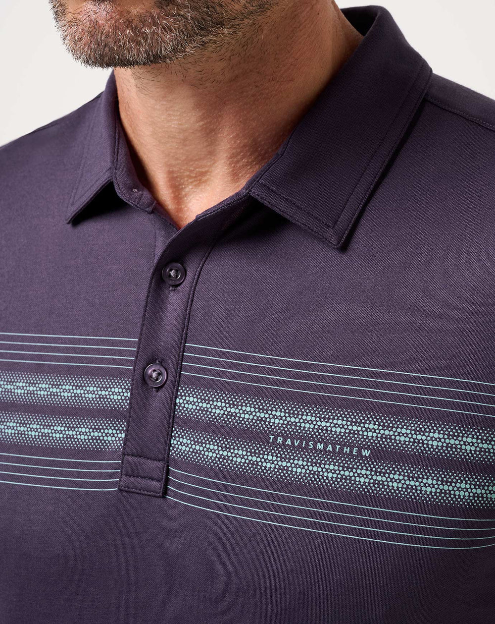 Featherweight Chest Stripe Polo Men|Golf/Purple Velvet