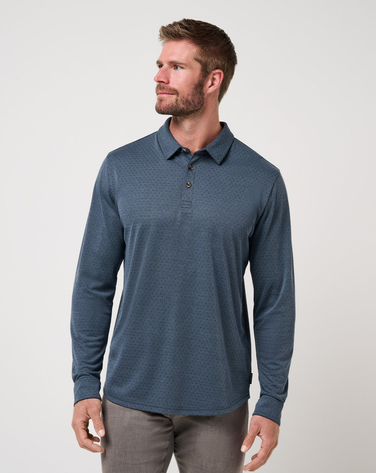 Handsome Town Long Sleeve Polo Men/Navy