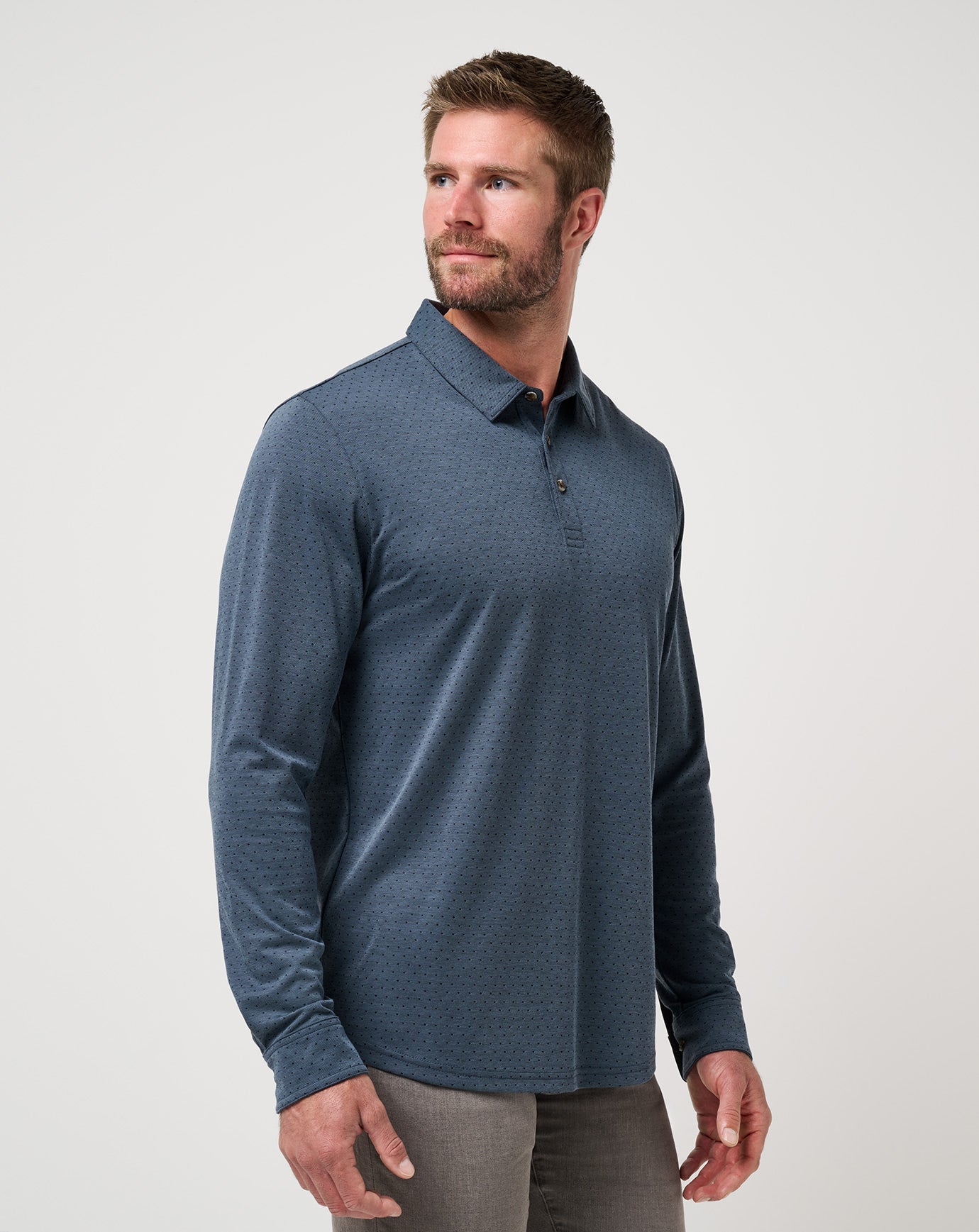 Handsome Town Long Sleeve Polo Men/Navy