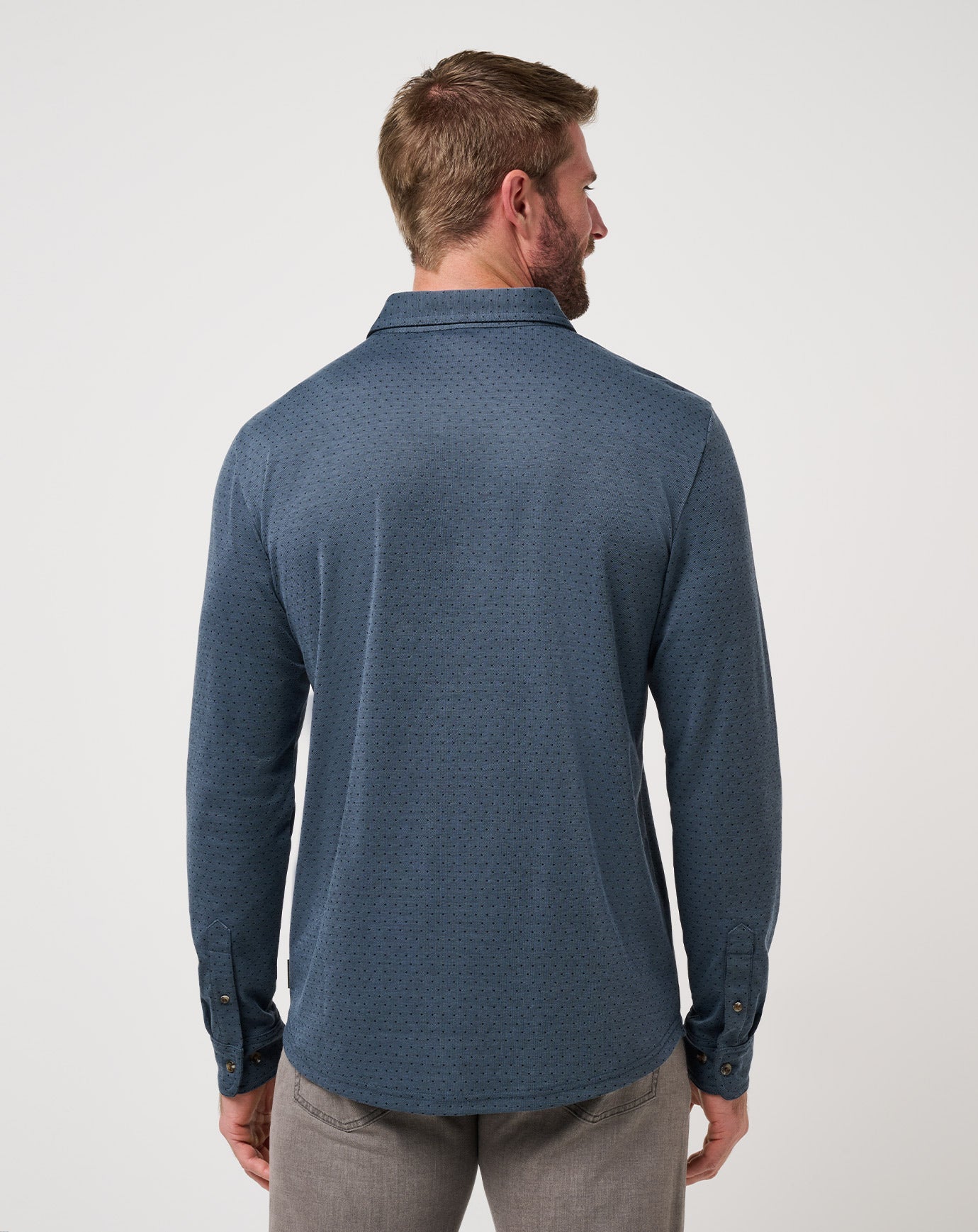 Handsome Town Long Sleeve Polo Men/Navy