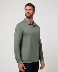 December First Long Sleeve Polo Men/Dark Olive