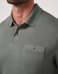 December First Long Sleeve Polo Men/Dark Olive