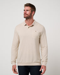 December First Long Sleeve Polo Men/Italian Sand
