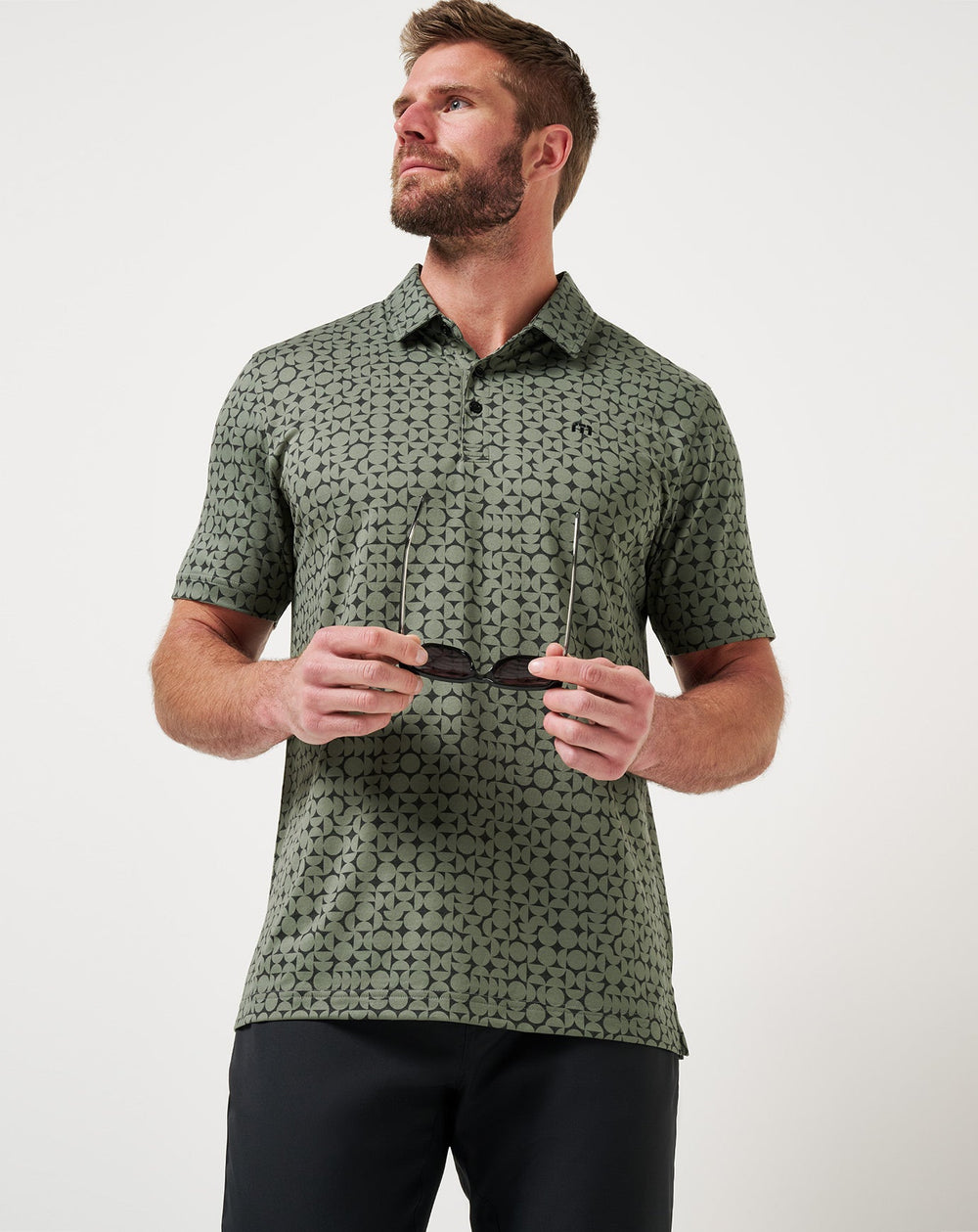 Featherweight Caves Polo Men|Golf/Dark Olive