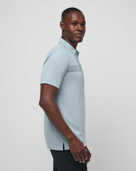 Fresh Catch Polo Men/Heather Dusty Blue
