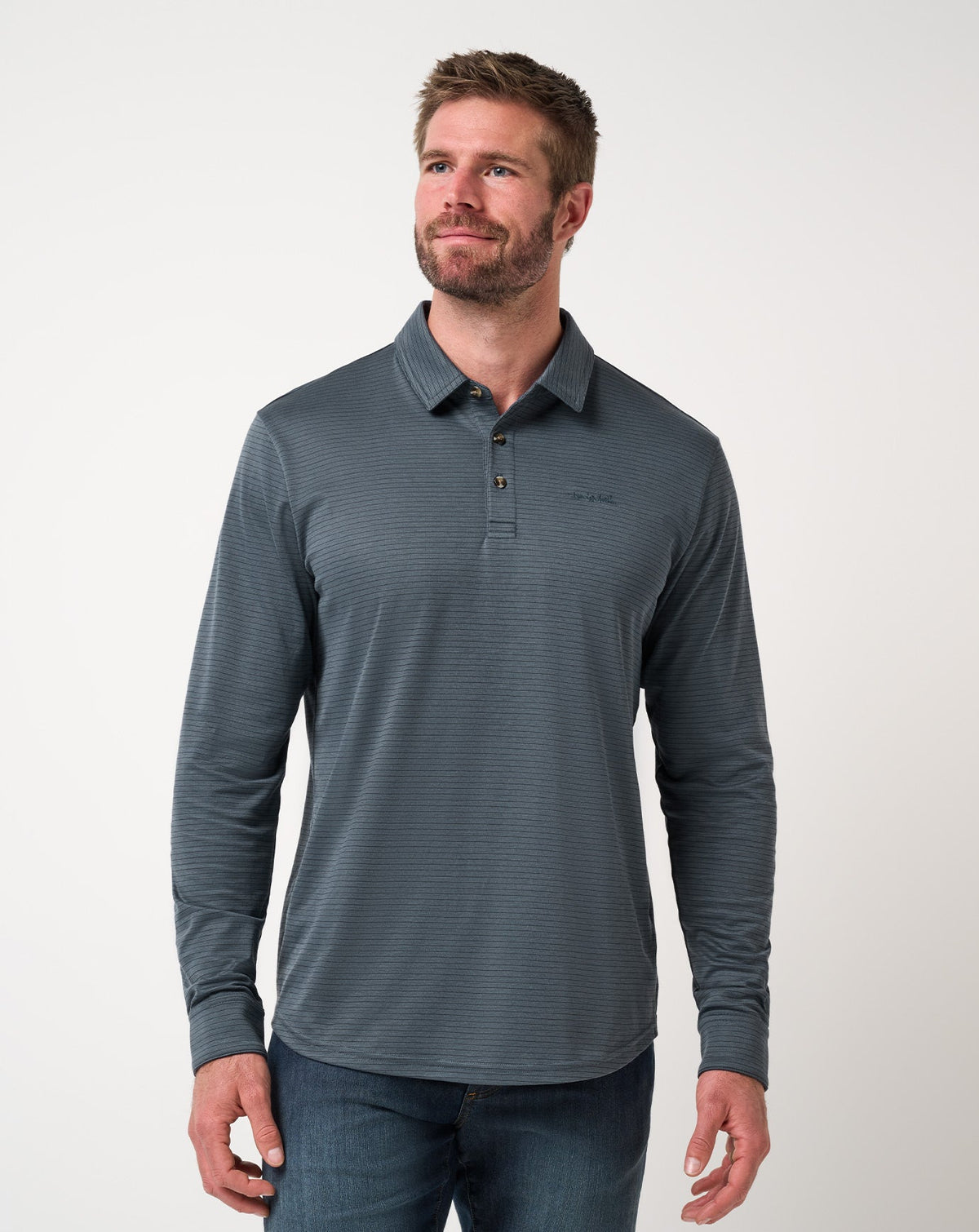The Zinna 2.0 Long Sleeve Polo Men/Mood Indigo/Vintage Indigo