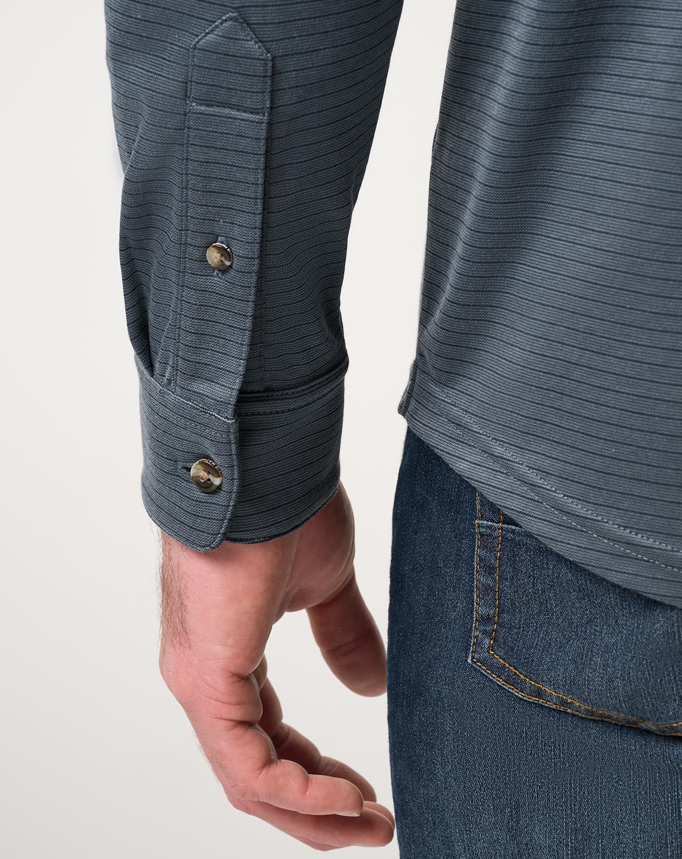 The Zinna 2.0 Long Sleeve Polo Men/Mood Indigo/Vintage Indigo