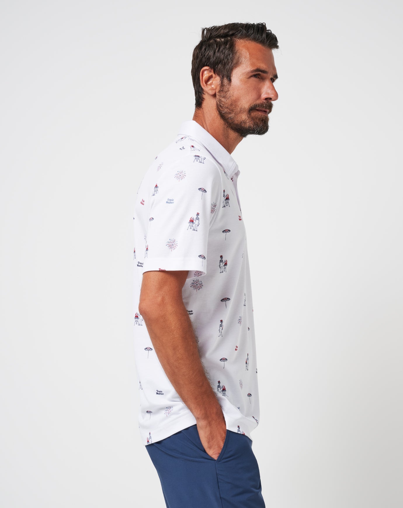 Neighborhood Party Polo Men/White