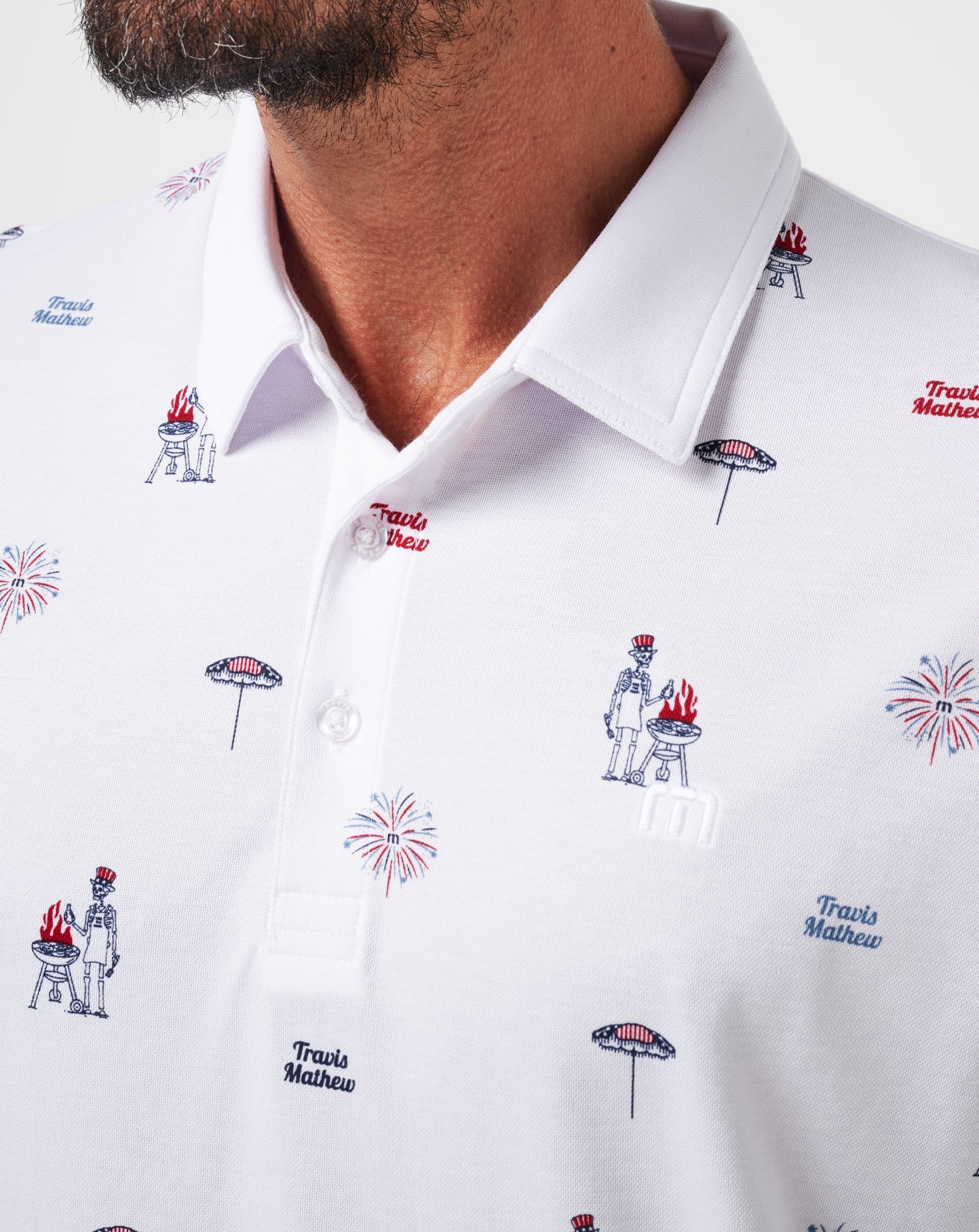 Neighborhood Party Polo Men/White