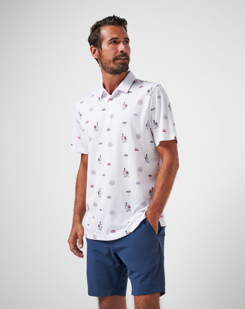 Neighborhood Party Polo Men/White