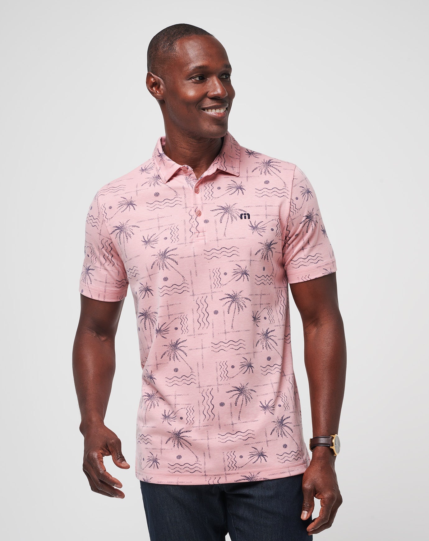 Coconut Palm Polo Men/Heather Blush