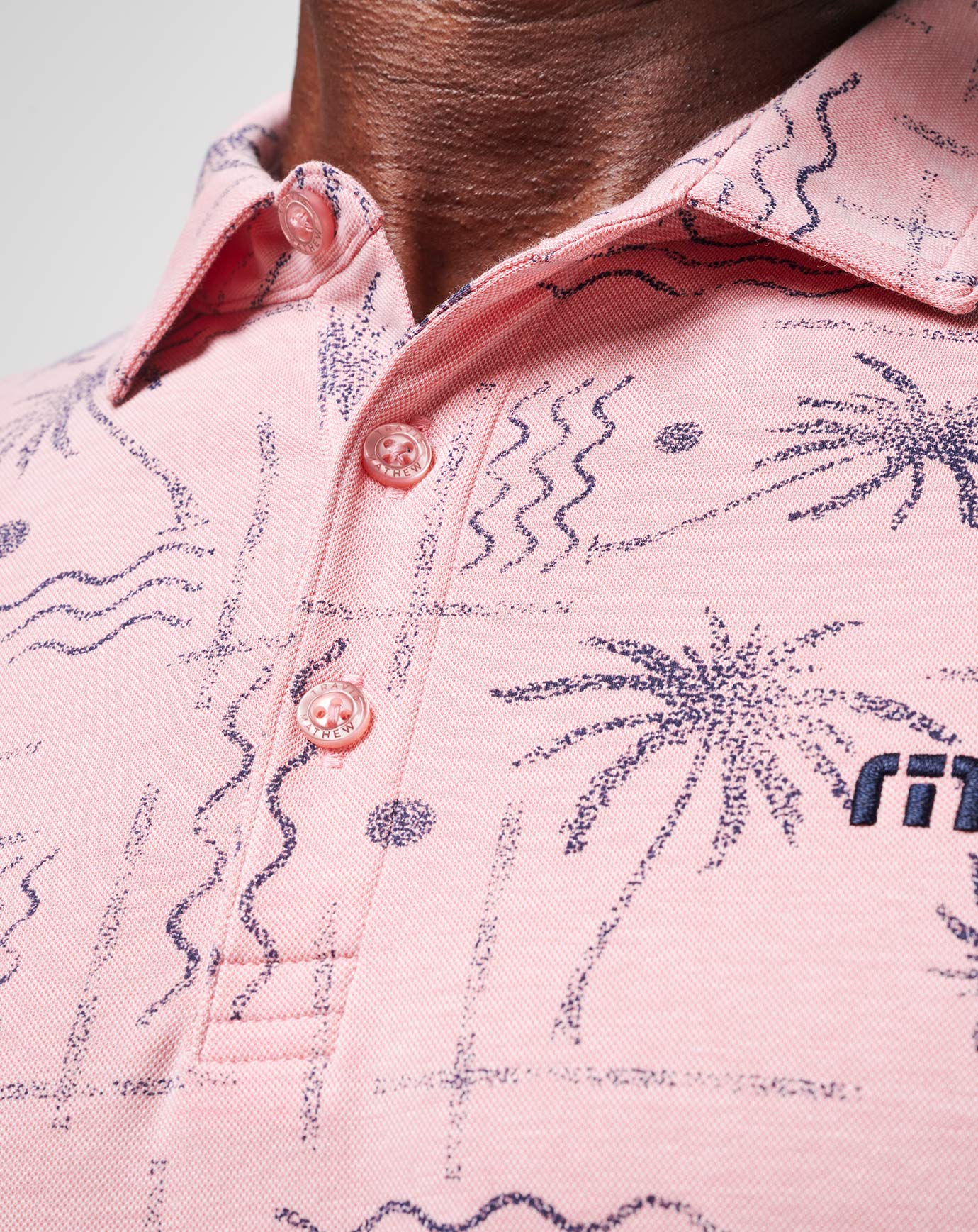 Coconut Palm Polo Men/Heather Blush