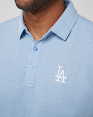 Los Angeles Dodgers Playoff Pitch Polo Men|Game Day|New/Heather Blue