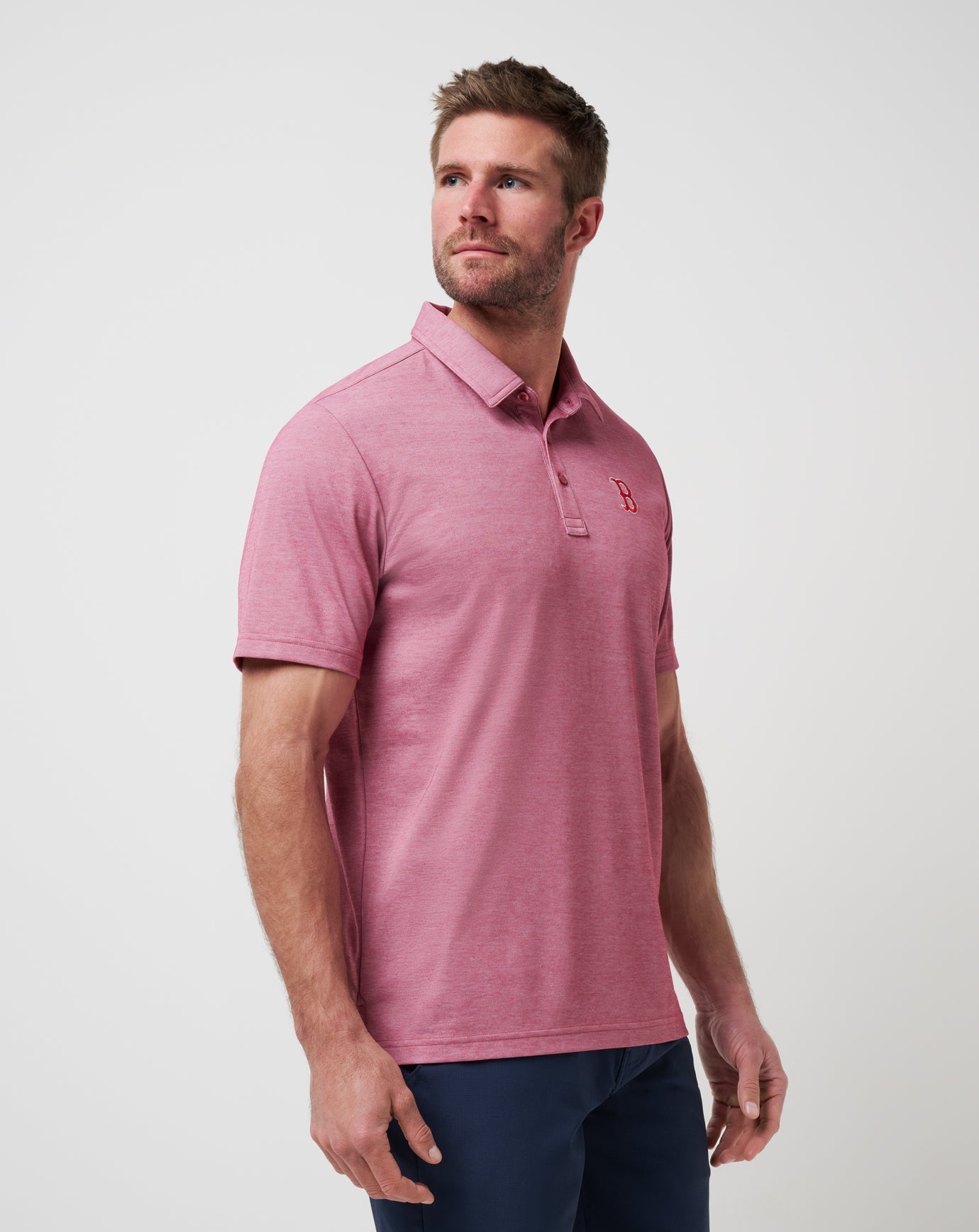 Boston Red Sox Playoff Pitch Polo Men|Game Day|New/Heather Red