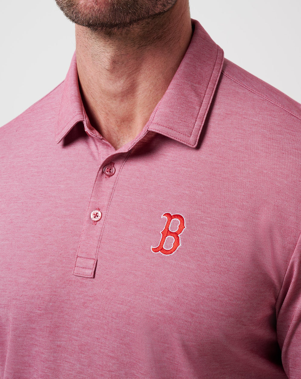 Boston Red Sox Playoff Pitch Polo Men|Game Day|New/Heather Red