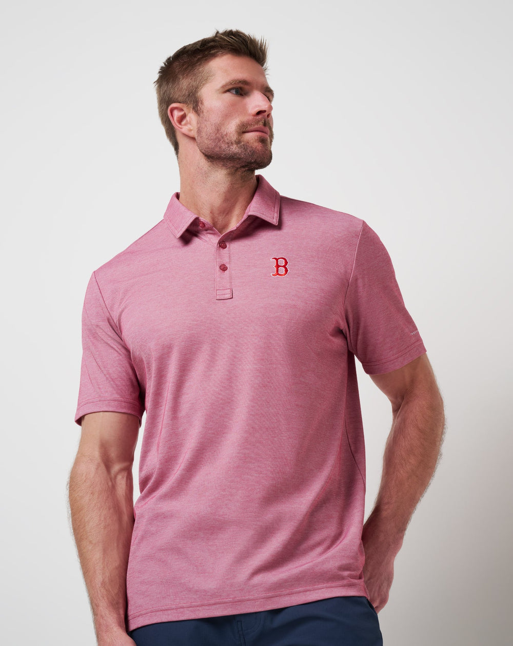 Boston Red Sox Playoff Pitch Polo Men|Game Day|New/Heather Red