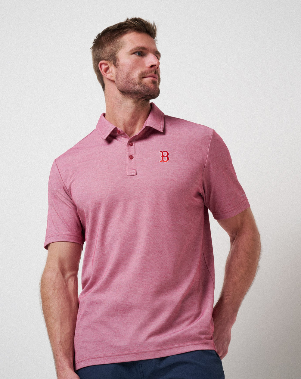 Boston Red Sox Playoff Pitch Polo Men|Game Day|New/Heather Red