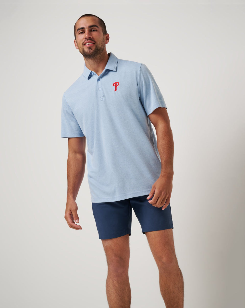 Philadelphia Phillies Playoff Pitch Polo Men|Game Day|New/Heather Blue
