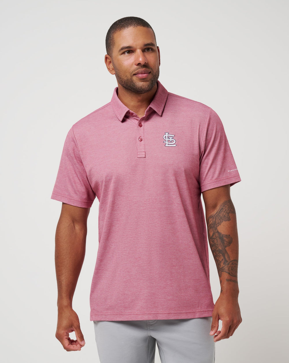 St Louis Cardinals Playoff Pitch Polo Men|New/Heather Red