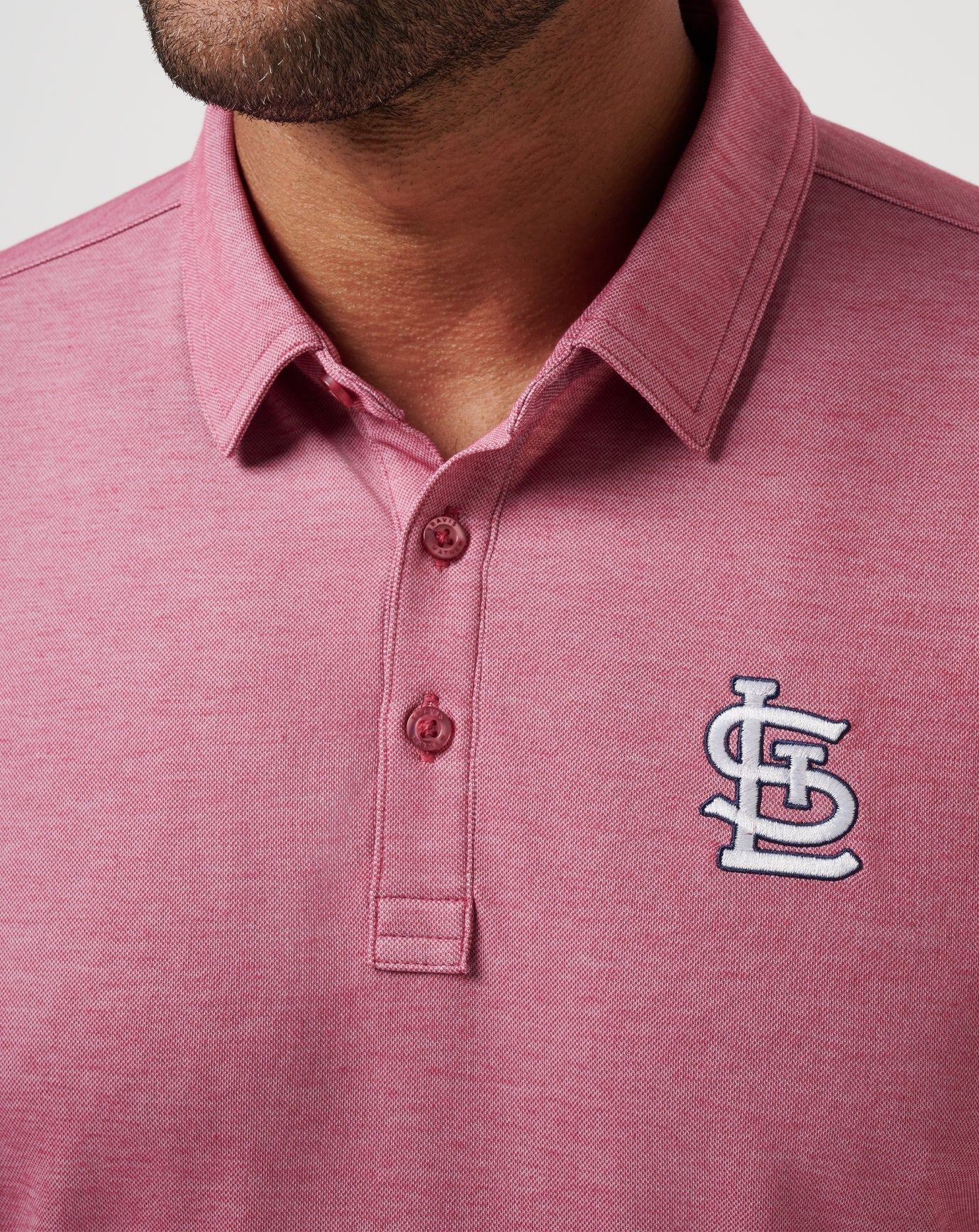 St Louis Cardinals Playoff Pitch Polo Men|New/Heather Red