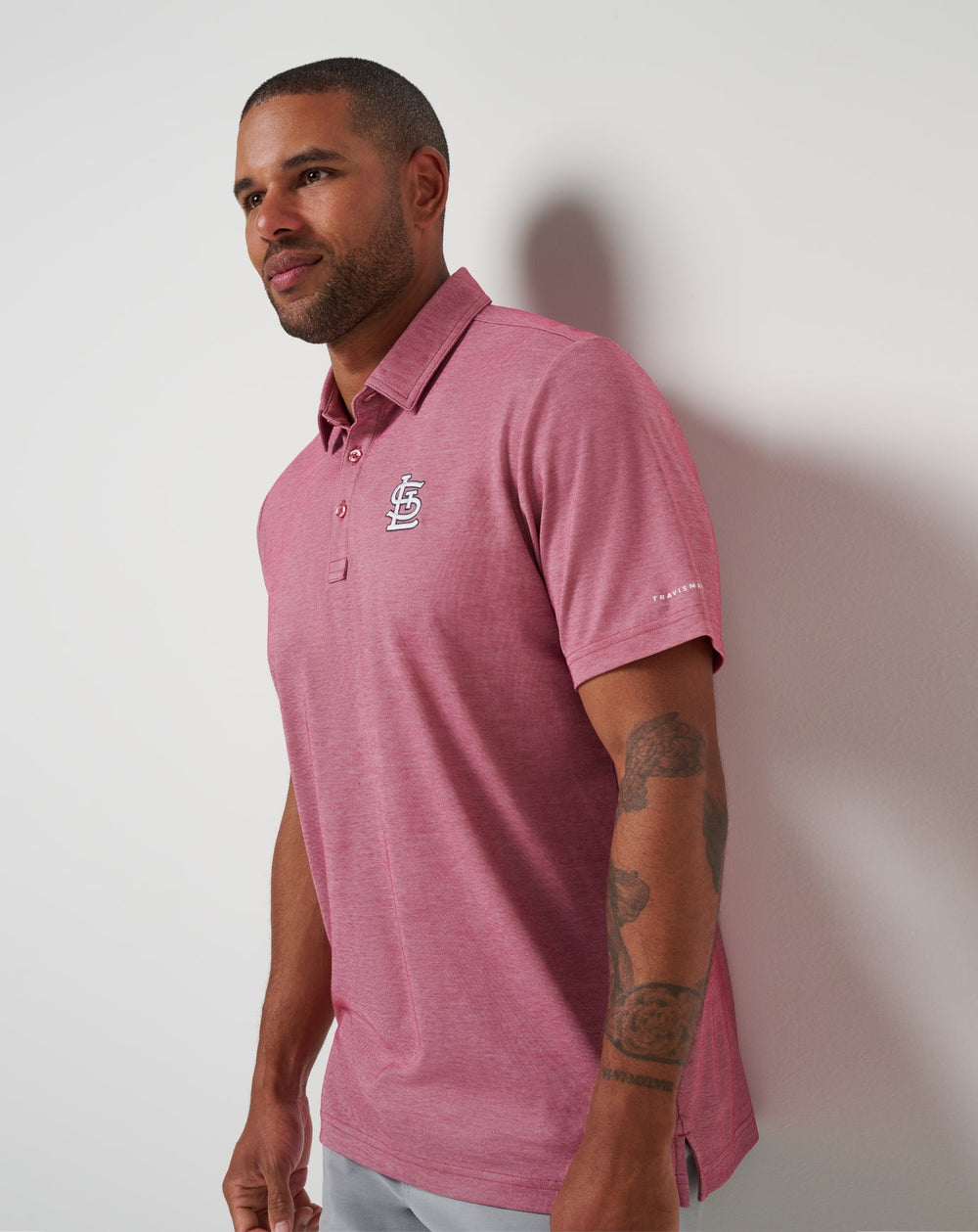 St Louis Cardinals Playoff Pitch Polo Men|New/Heather Red