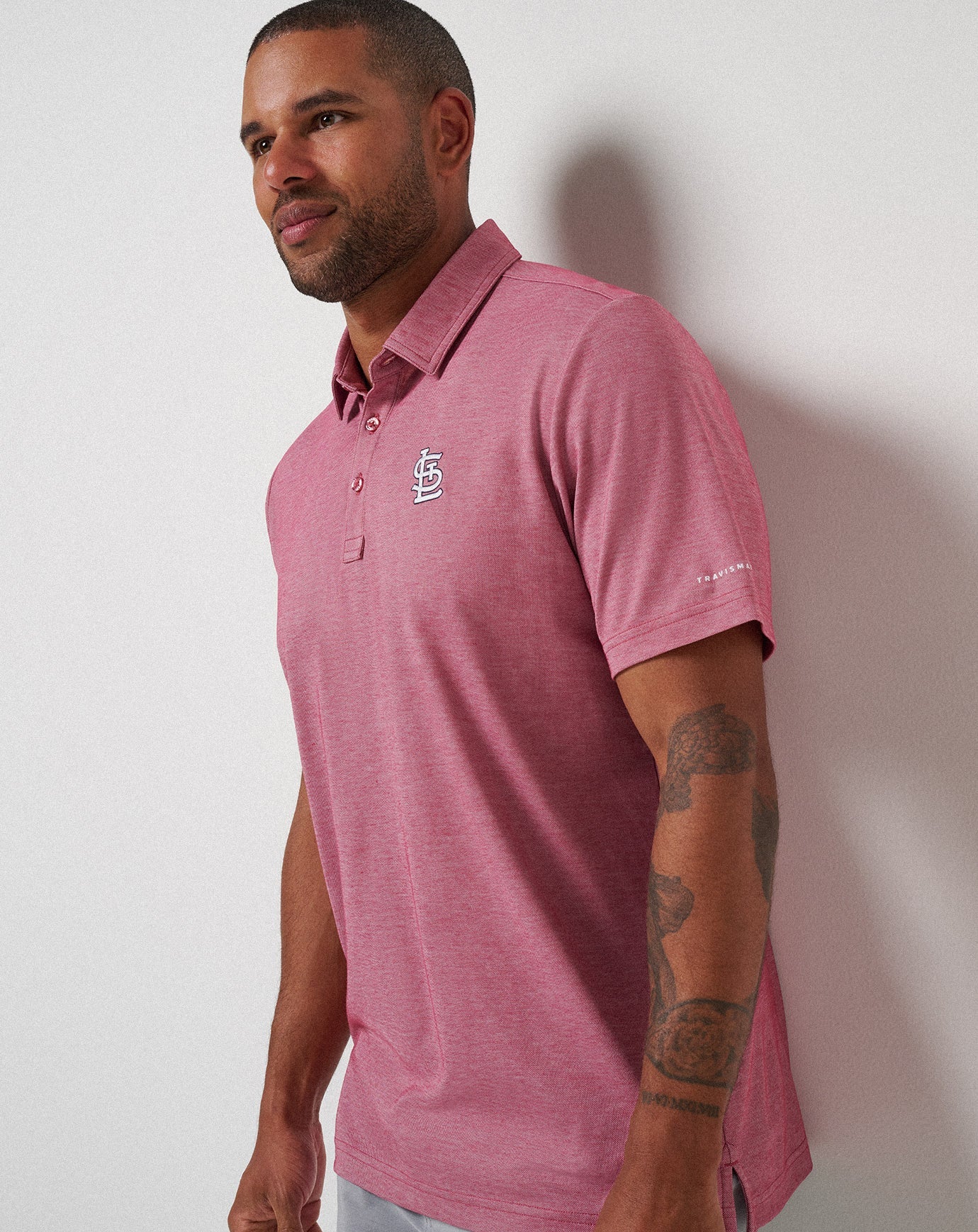 St Louis Cardinals Playoff Pitch Polo Men|New/Heather Red